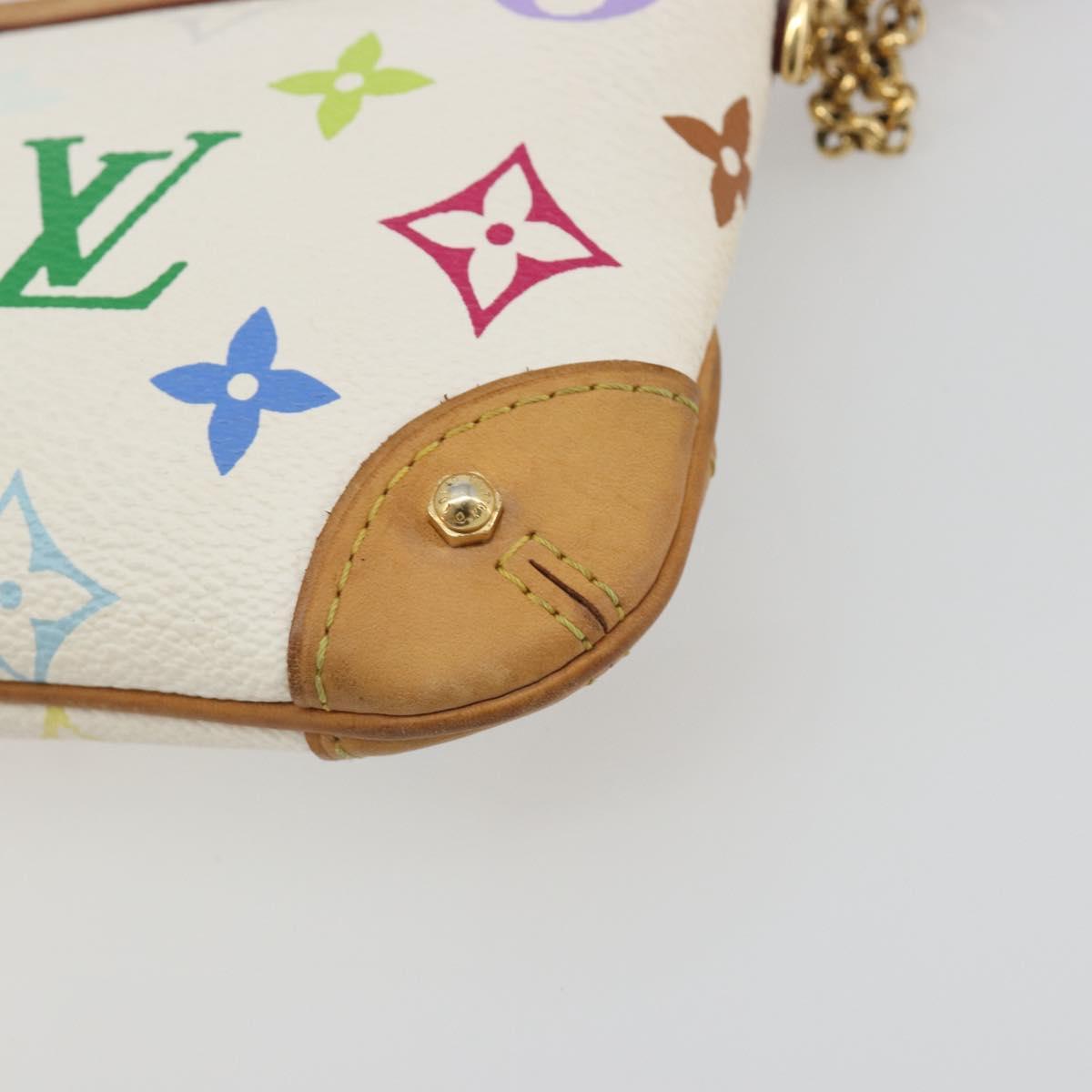 LOUIS VUITTON Monogram Multicolor Pochette Mira MM White M60096 LV Auth 196035V