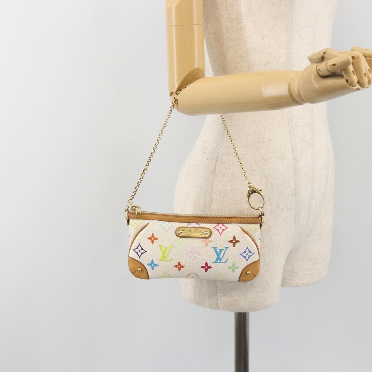 LOUIS VUITTON Monogram Multicolor Pochette Mira MM White M60096 LV Auth 196035V