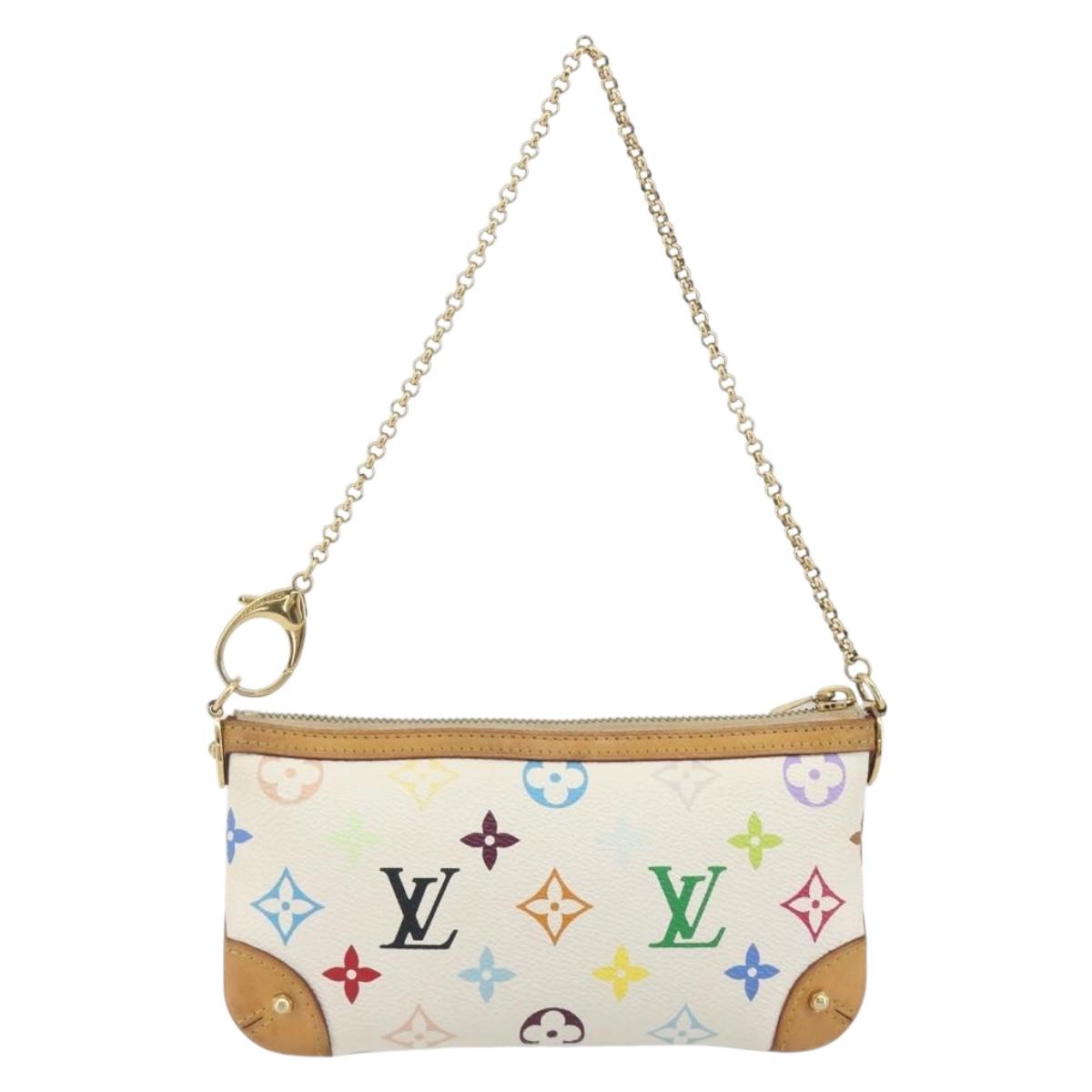 LOUIS VUITTON Monogram Multicolor Pochette Mira MM White M60096 LV Auth 196035V