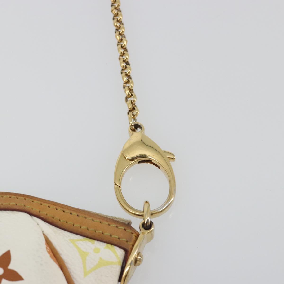 LOUIS VUITTON Monogram Multicolor Pochette Mira MM White M60096 LV Auth 196035V