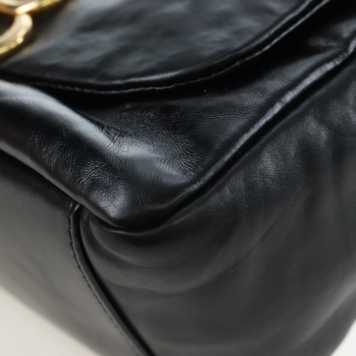 BALENCIAGA Monaco Sling Bag Leather Black Gold 787896 Auth 196040M
