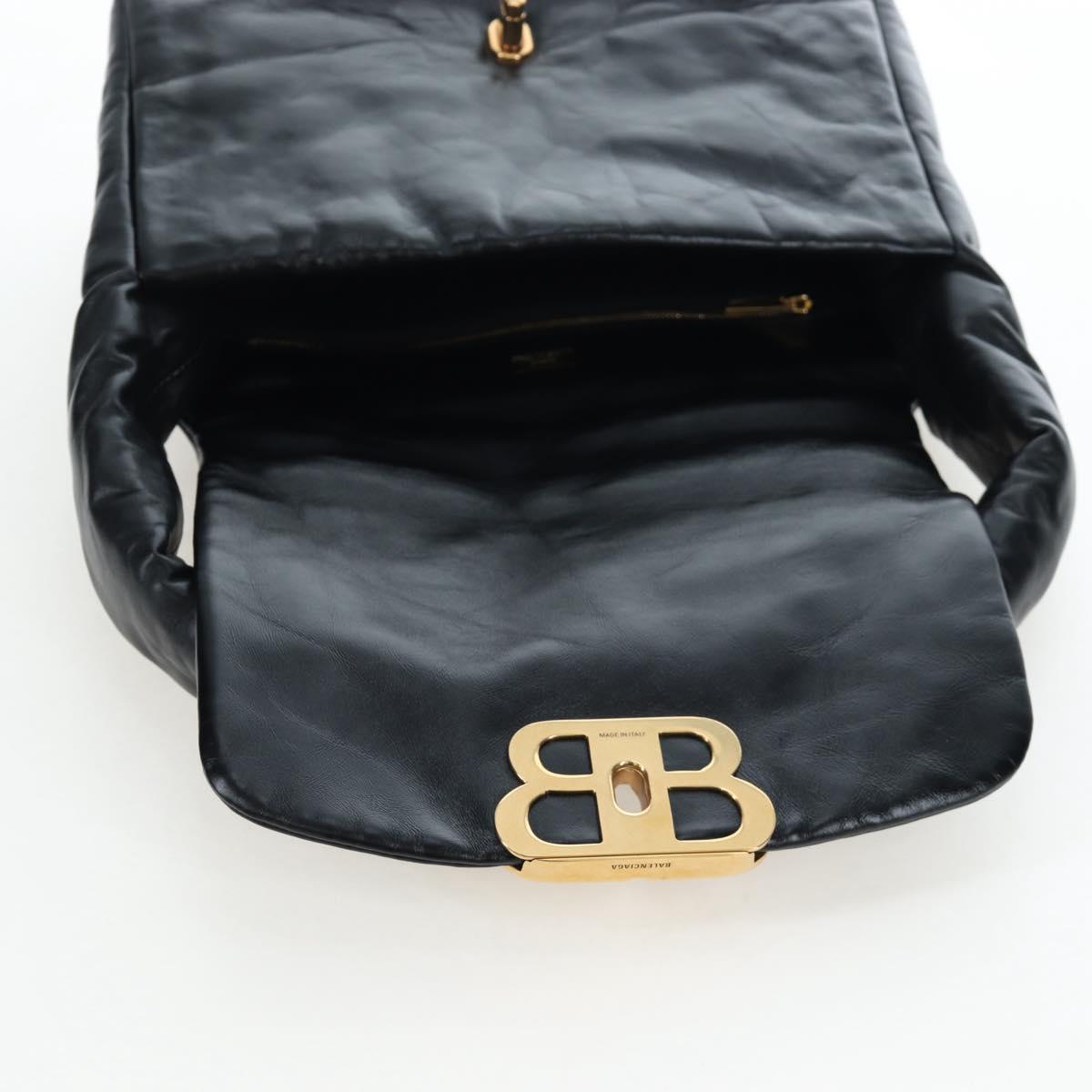 BALENCIAGA Monaco Sling Bag Leather Black Gold 787896 Auth 196040M