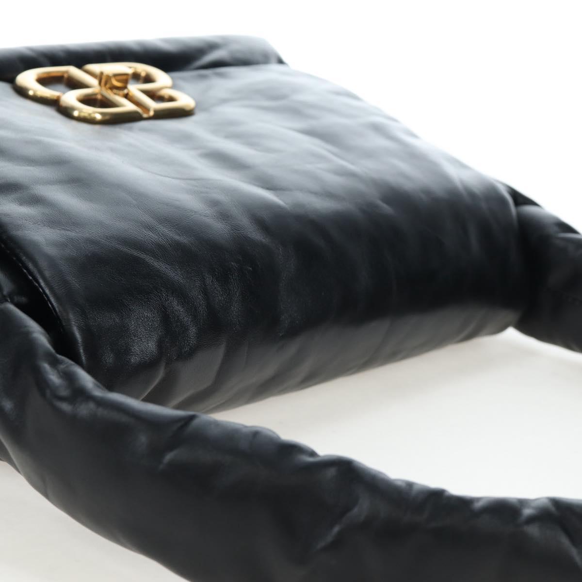 BALENCIAGA Monaco Sling Bag Leather Black Gold 787896 Auth 196040M