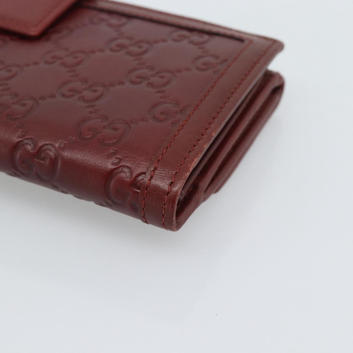 GUCCI GG Canvas Guccissima Long Wallet Red 282426 Auth 196044A