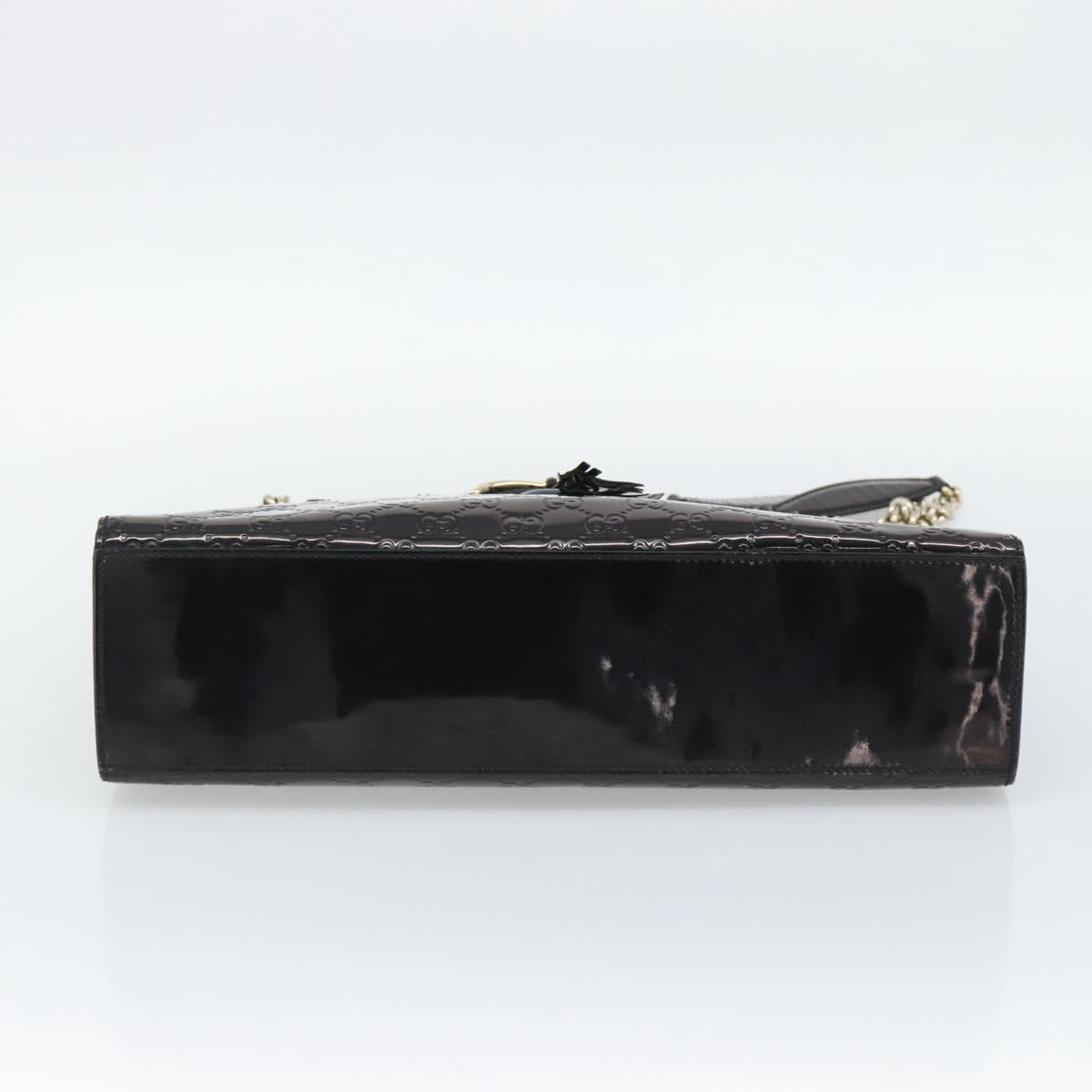 GUCCI GG Canvas Guccissima Horsebit Chain Patent leather 295403 Auth 196047A