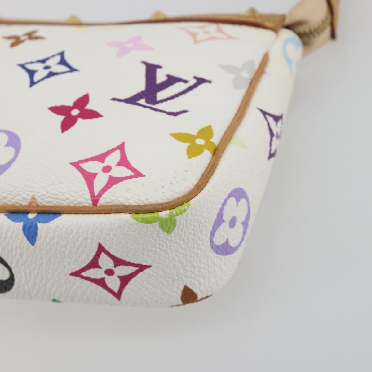 LOUIS VUITTON Monogram Multicolor Pochette Accessoires White M92649 Auth 196048V