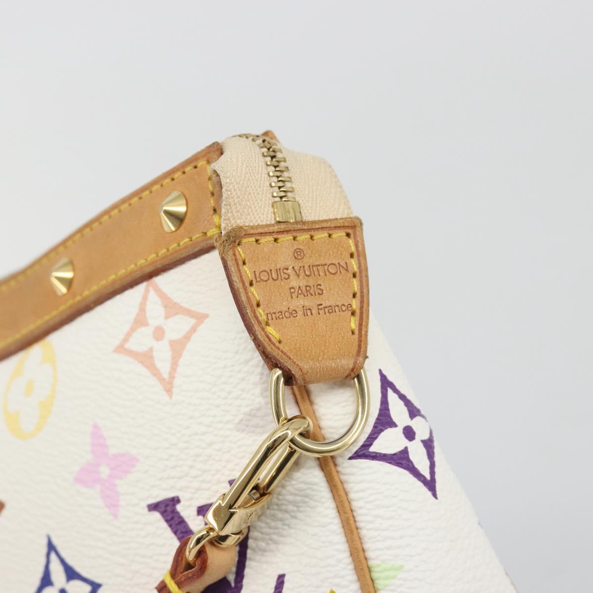 LOUIS VUITTON Monogram Multicolor Pochette Accessoires White M92649 Auth 196048V