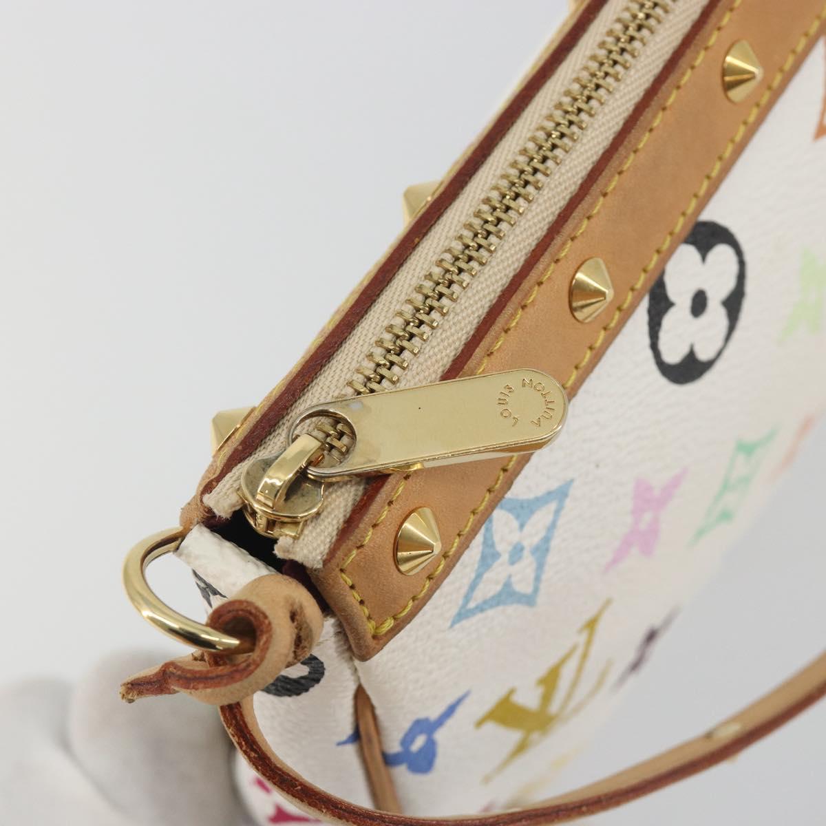 LOUIS VUITTON Monogram Multicolor Pochette Accessoires White M92649 Auth 196048V