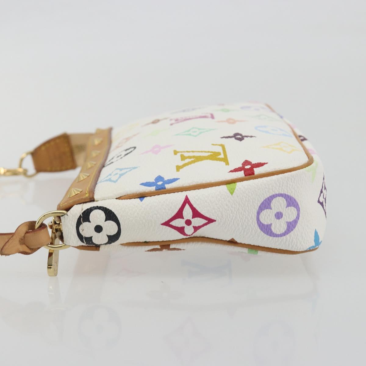LOUIS VUITTON Monogram Multicolor Pochette Accessoires White M92649 Auth 196048V