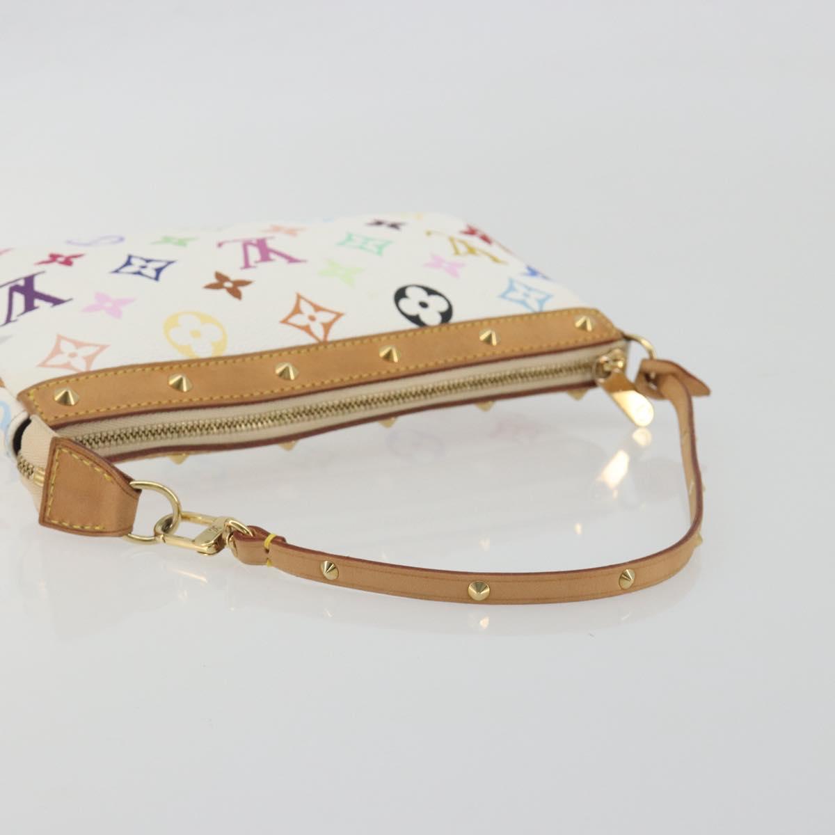 LOUIS VUITTON Monogram Multicolor Pochette Accessoires White M92649 Auth 196048V