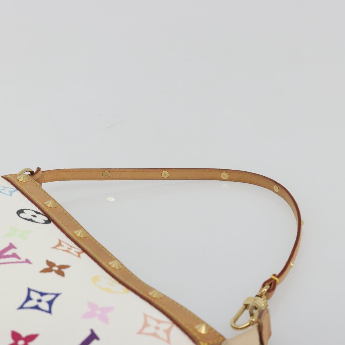 LOUIS VUITTON Monogram Multicolor Pochette Accessoires White M92649 Auth 196048V