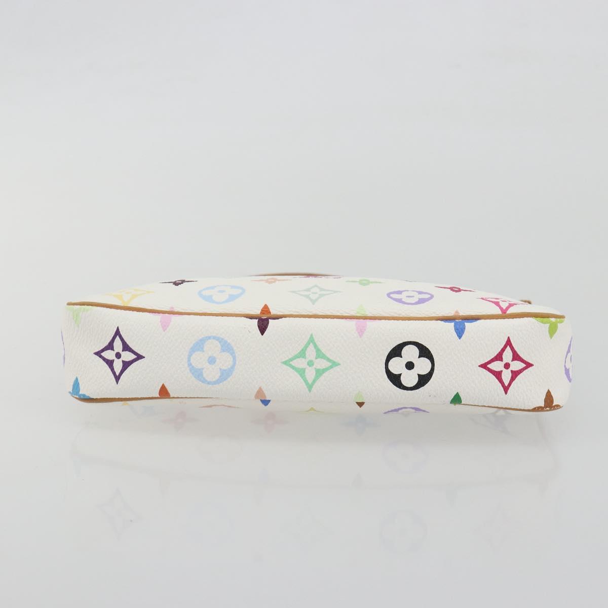 LOUIS VUITTON Monogram Multicolor Pochette Accessoires White M92649 Auth 196048V