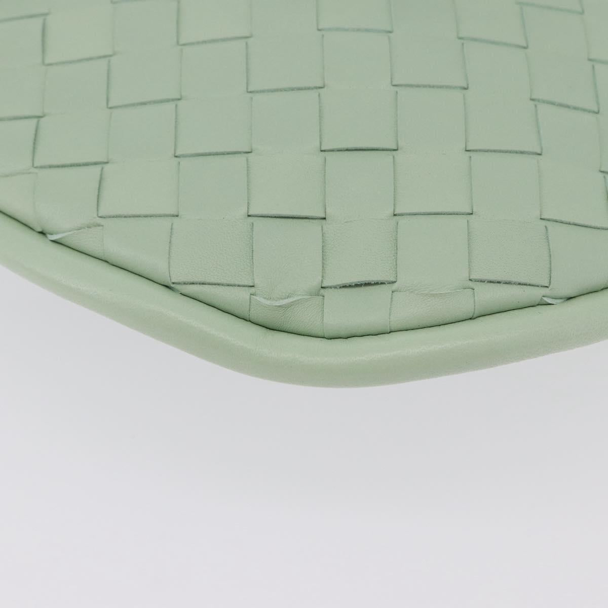 BOTTEGA VENETA INTRECCIATO Shoulder Bag Leather Green Gold Auth 196049SV