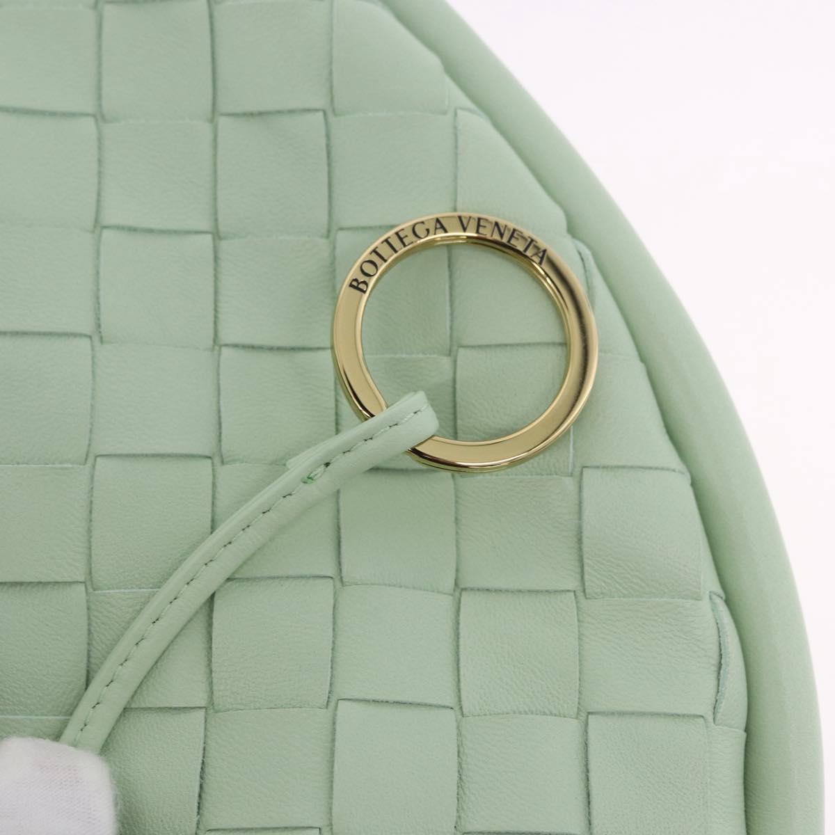 BOTTEGA VENETA INTRECCIATO Shoulder Bag Leather Green Gold Auth 196049SV
