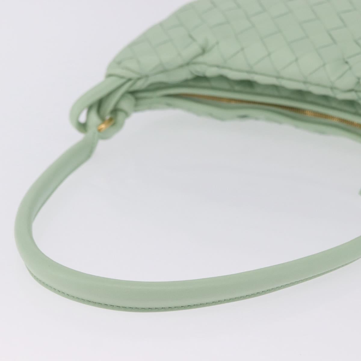 BOTTEGA VENETA INTRECCIATO Shoulder Bag Leather Green Gold Auth 196049SV