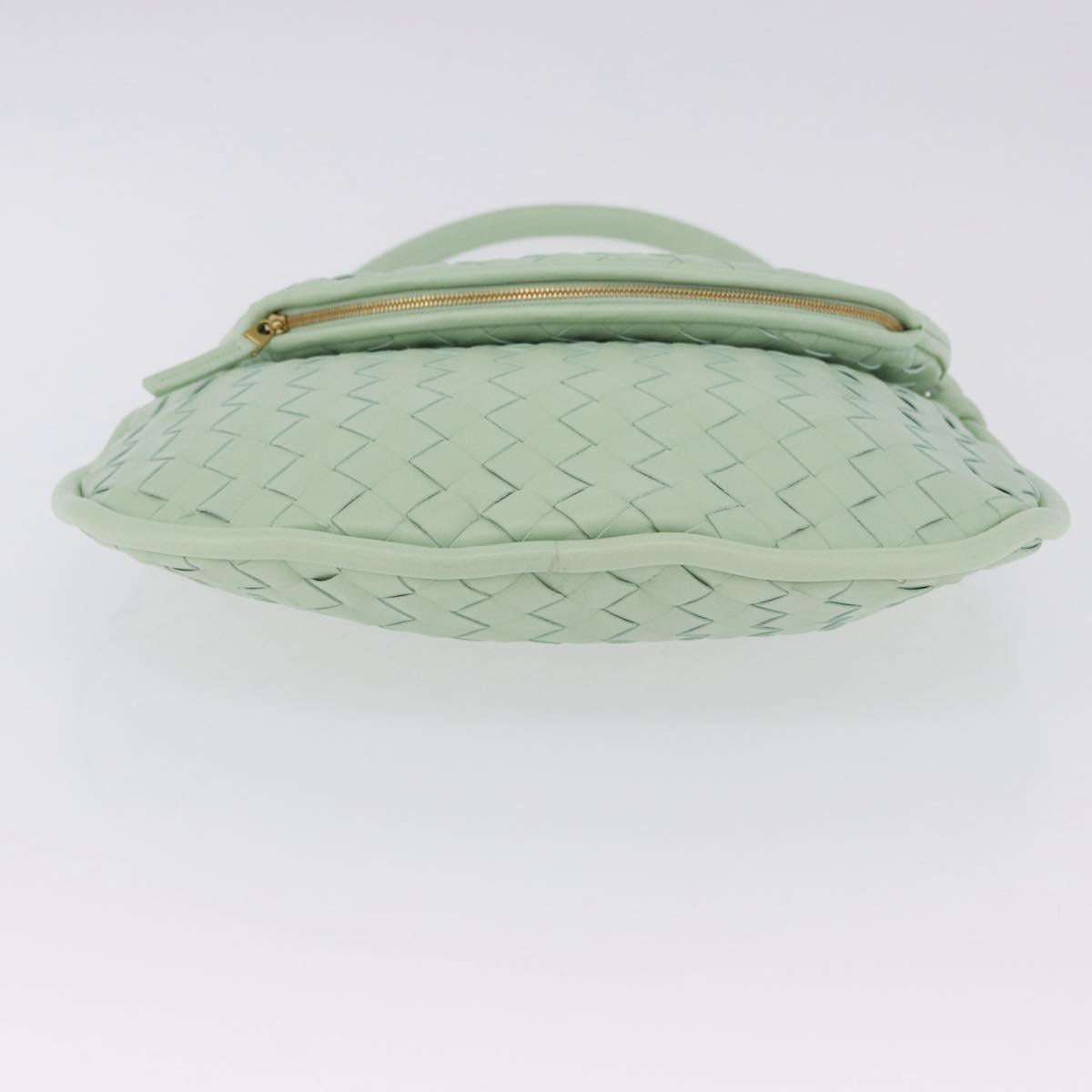 BOTTEGA VENETA INTRECCIATO Shoulder Bag Leather Green Gold Auth 196049SV
