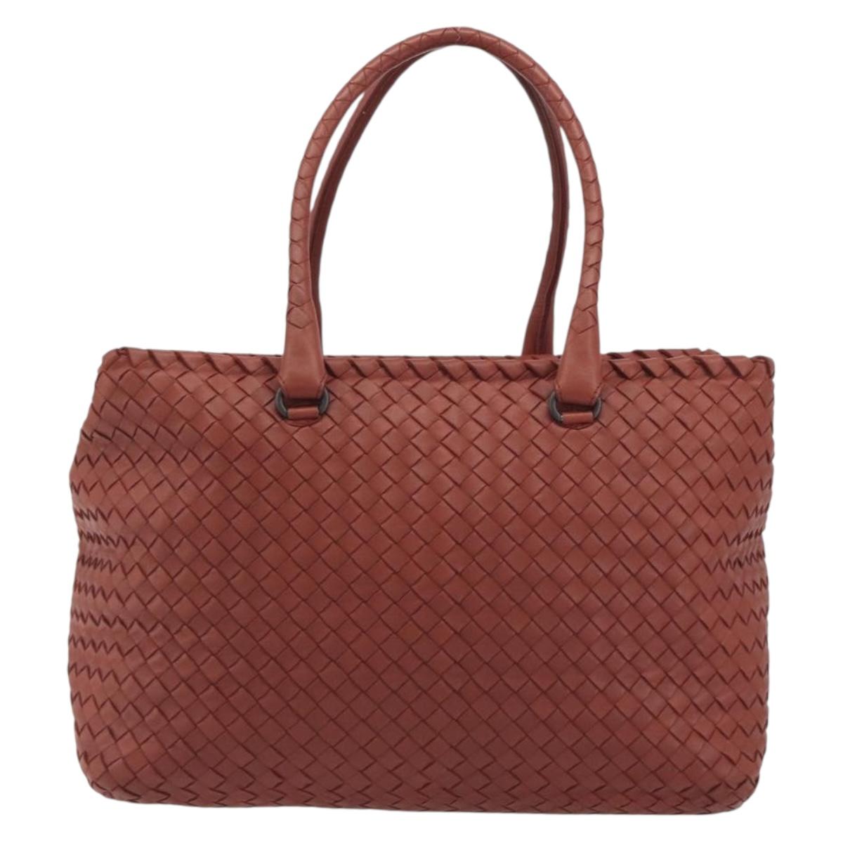 BOTTEGA VENETA INTRECCIATO Tote Bag Leather Brown Auth 196054V