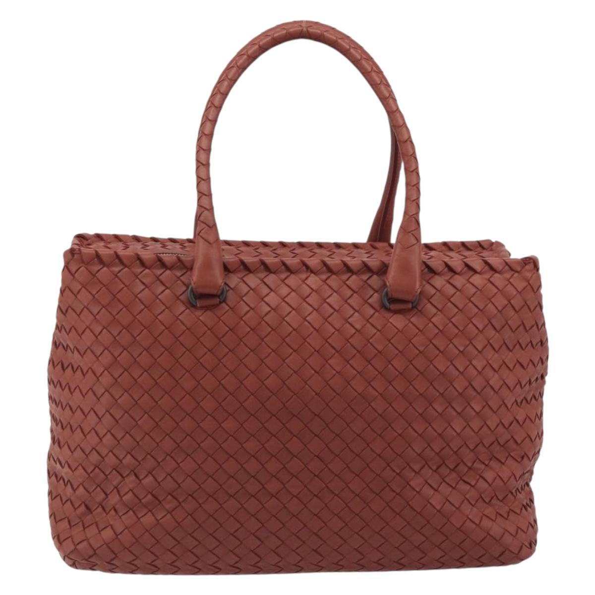 BOTTEGA VENETA INTRECCIATO Tote Bag Leather Brown Auth 196054V