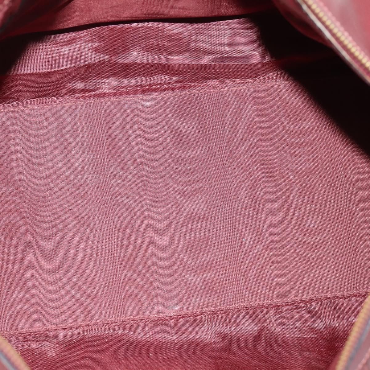 CARTIER Must Line Boston Bag Leather Bordeaux Gold Auth 196057