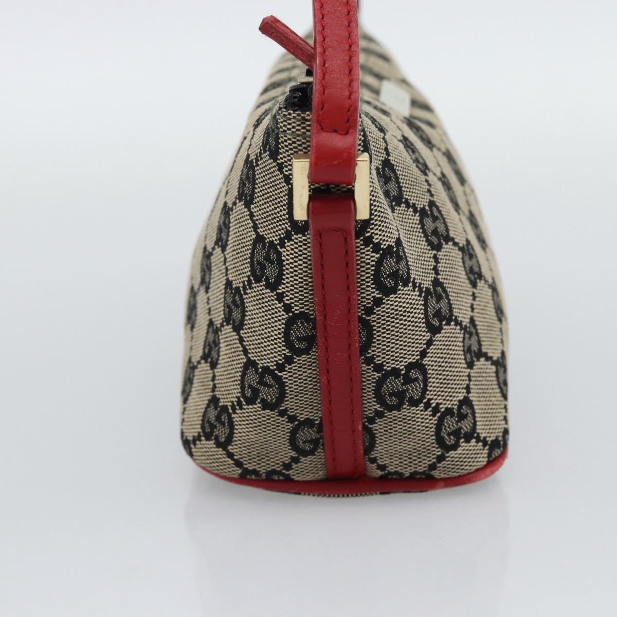 GUCCI GG Canvas Accessory Pouch Navy Gold 039 1103 Auth 196060A