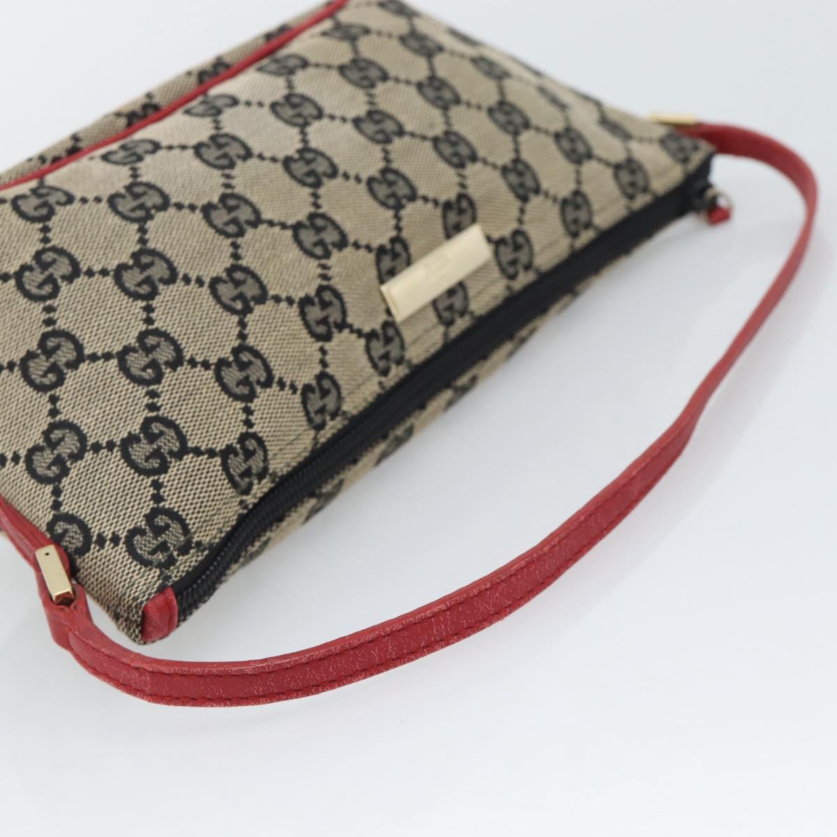 GUCCI GG Canvas Accessory Pouch Navy Gold 039 1103 Auth 196060A