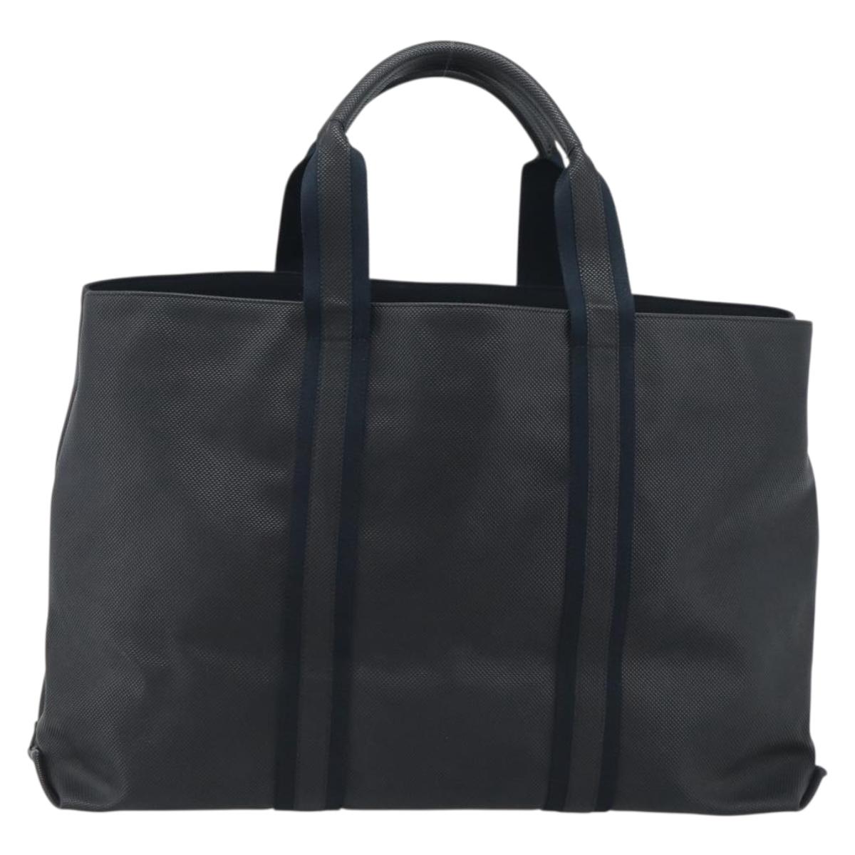 BOTTEGA VENETA Marco Polo Tote Bag PVC Canvas Black 130977 Auth 196061