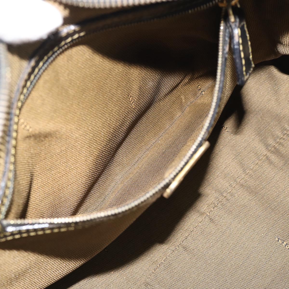 FENDI Zucca Canvas Hand Bag Brown Black Auth 196063