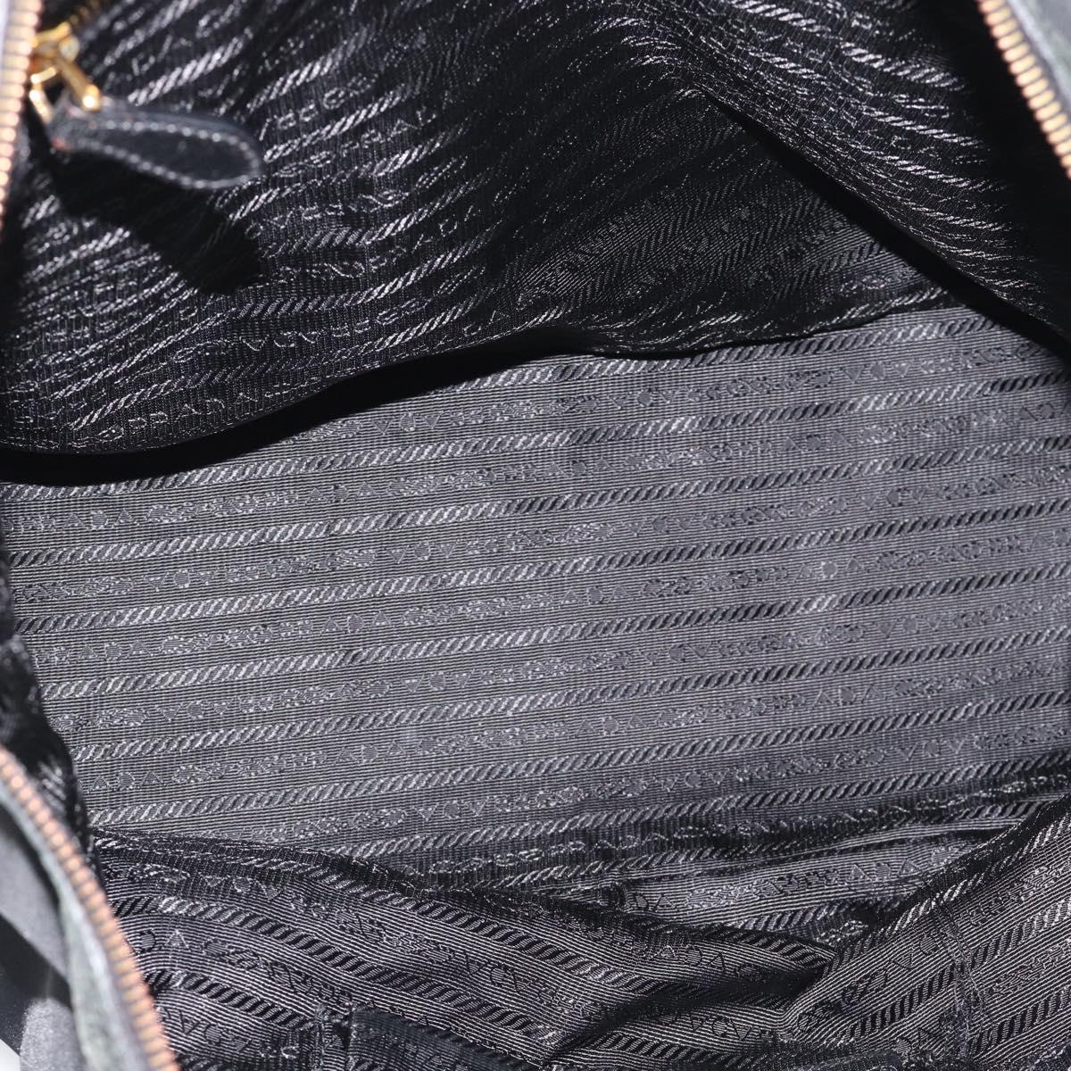 PRADA Tote Bag Nylon 2way Black Gold Auth 196064