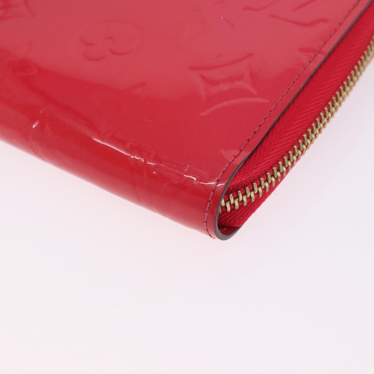 LOUIS VUITTON Monogram Vernis Zippy Long Wallet Pink M93058 LV Auth 196066V