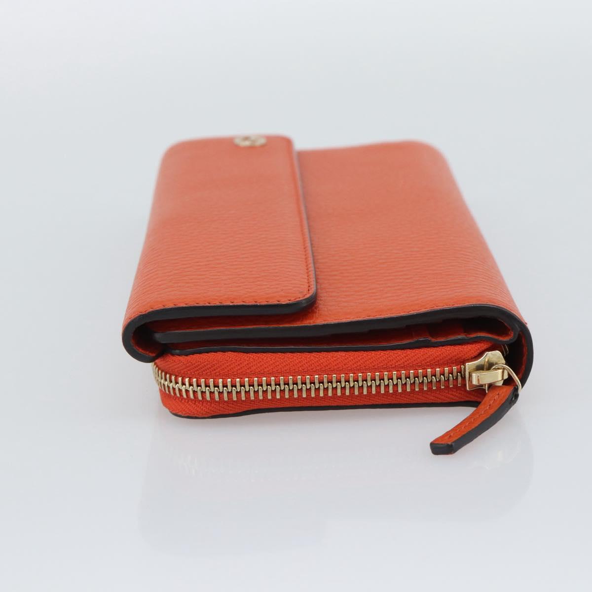 GUCCI Long Wallet Leather Outlet Orange 449397 Auth 196071A