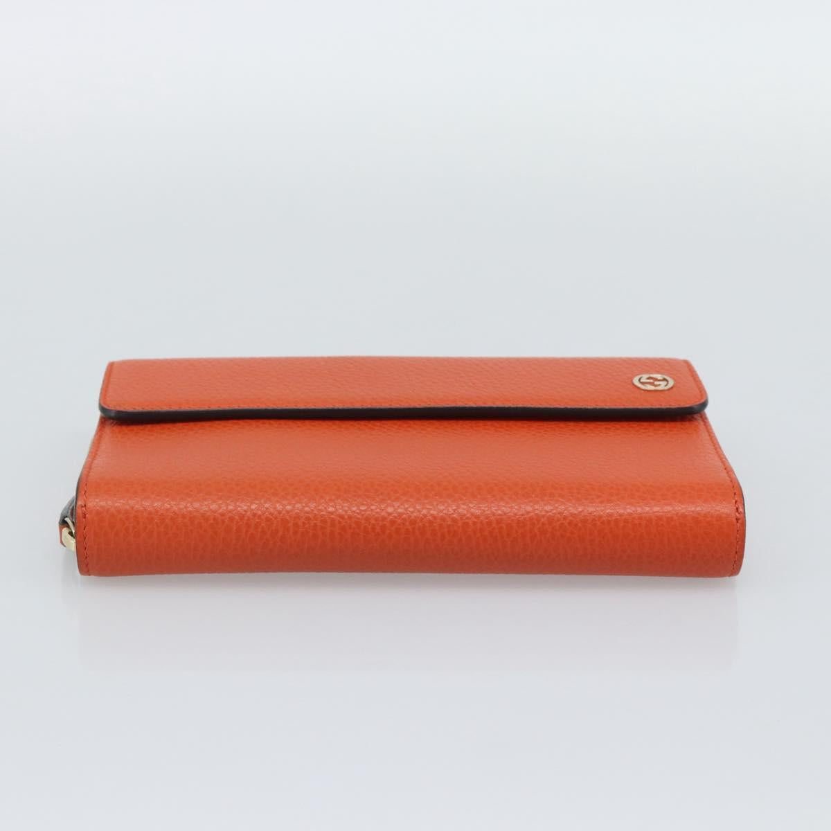 GUCCI Long Wallet Leather Outlet Orange 449397 Auth 196071A