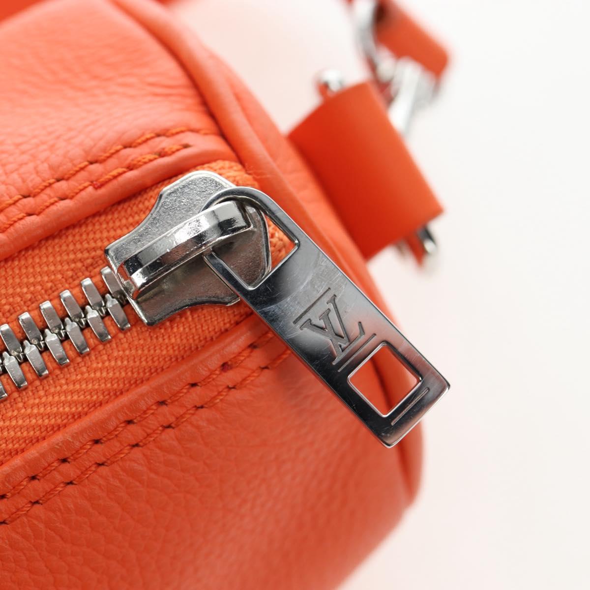 LOUIS VUITTON Keepall XS Shoulder Bag Leather Orange M81004 LV Auth 196076M