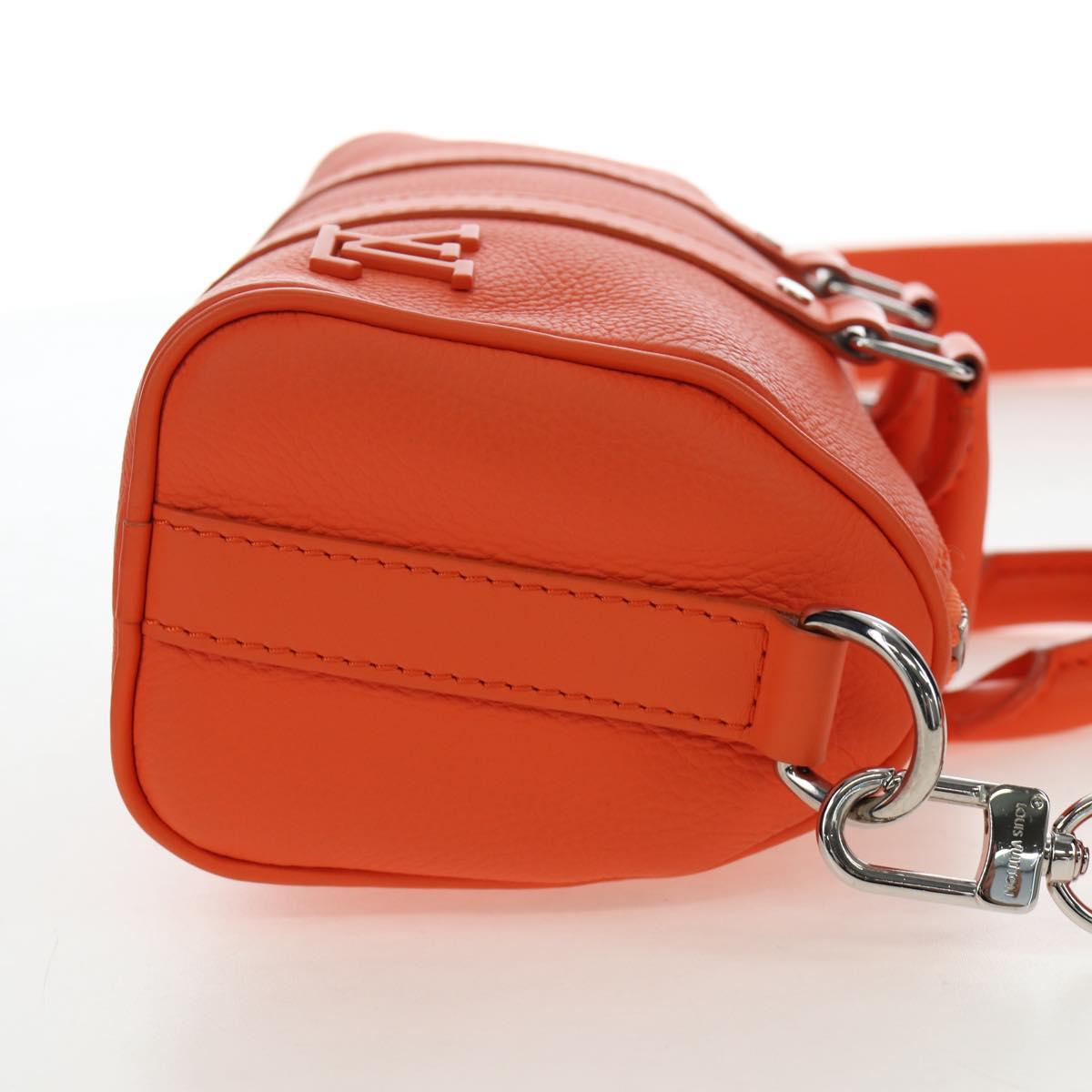 LOUIS VUITTON Keepall XS Shoulder Bag Leather Orange M81004 LV Auth 196076M