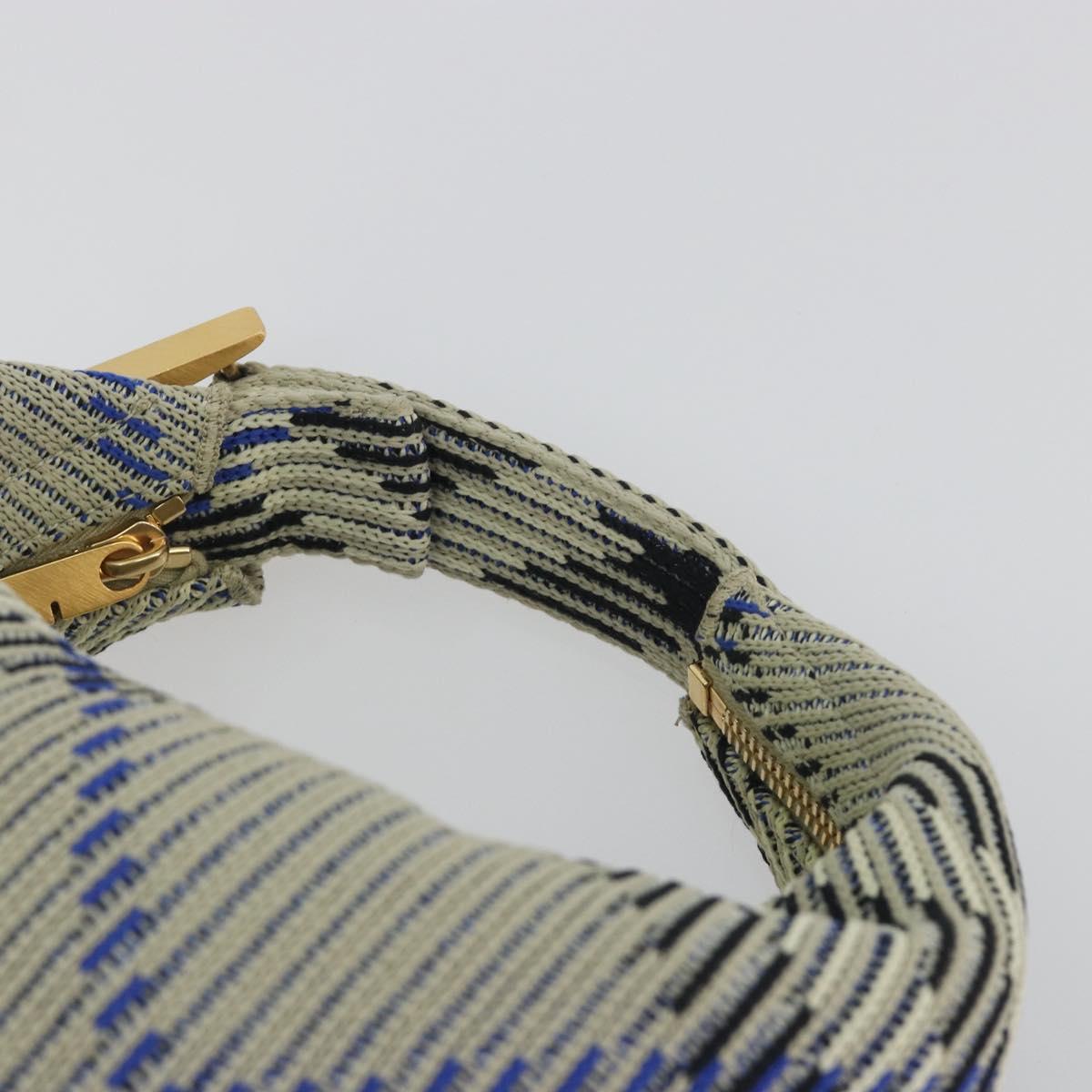 BURBERRY Mini Peg Duffel Bag Hand Bag Cotton Light Blue Gold Tone Auth 196081A