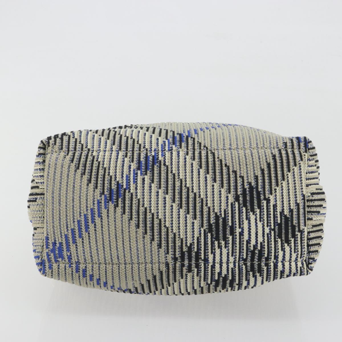 BURBERRY Mini Peg Duffel Bag Hand Bag Cotton Light Blue Gold Tone Auth 196081A