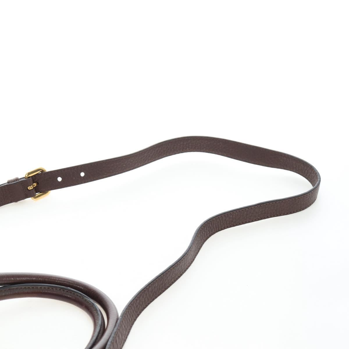 PRADA Hand Bag Vittero Dino Leather 2way Brown Gold Auth 196084V