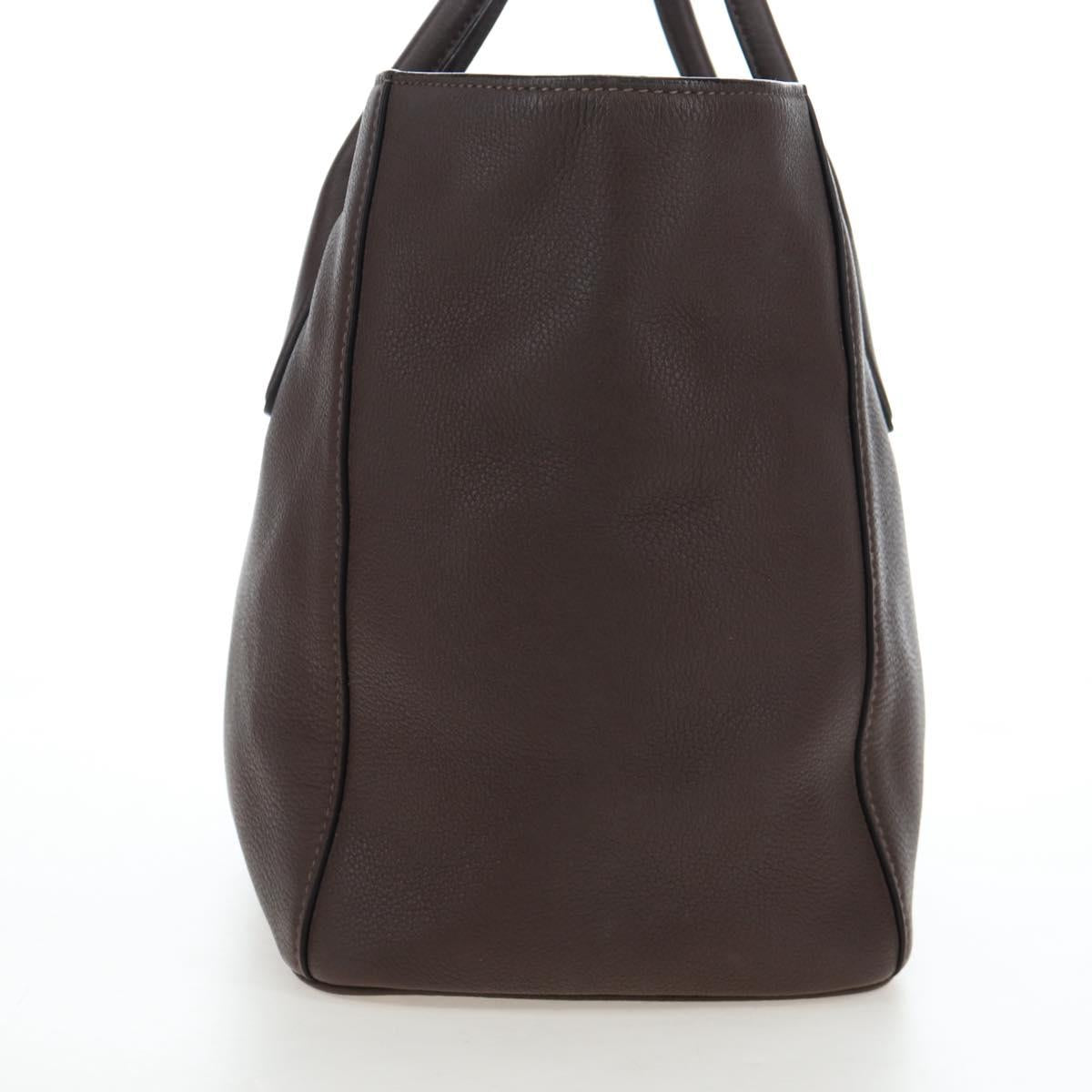 PRADA Hand Bag Vittero Dino Leather 2way Brown Gold Auth 196084V