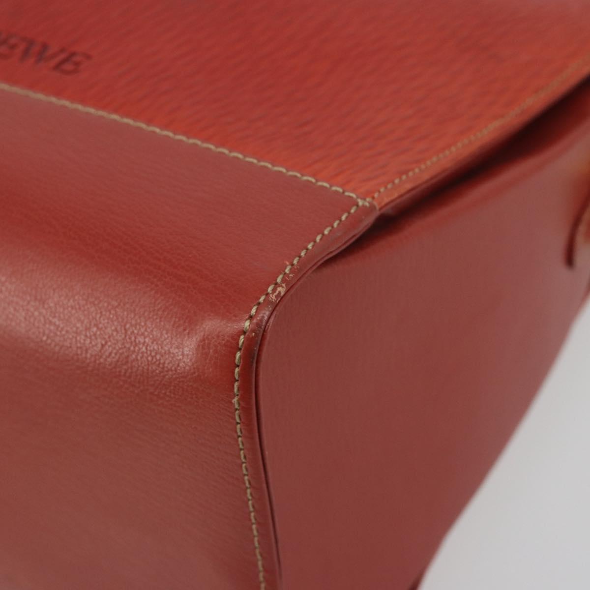 LOEWE Velazquez Shoulder Bag Leather Red Gold Tone Auth 196086