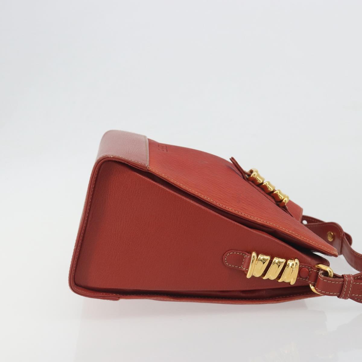 LOEWE Velazquez Shoulder Bag Leather Red Gold Tone Auth 196086