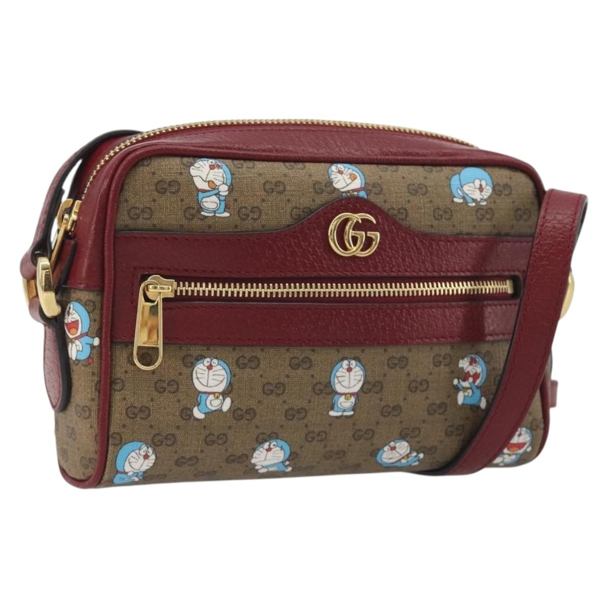 GUCCI Micro GG Supreme Doraemon Collaboration PVC Beige Gold 647784 Auth 196088M