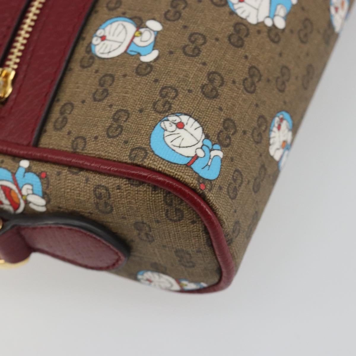 GUCCI Micro GG Supreme Doraemon Collaboration PVC Beige Gold 647784 Auth 196088M