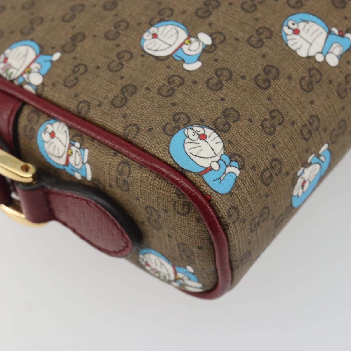GUCCI Micro GG Supreme Doraemon Collaboration PVC Beige Gold 647784 Auth 196088M