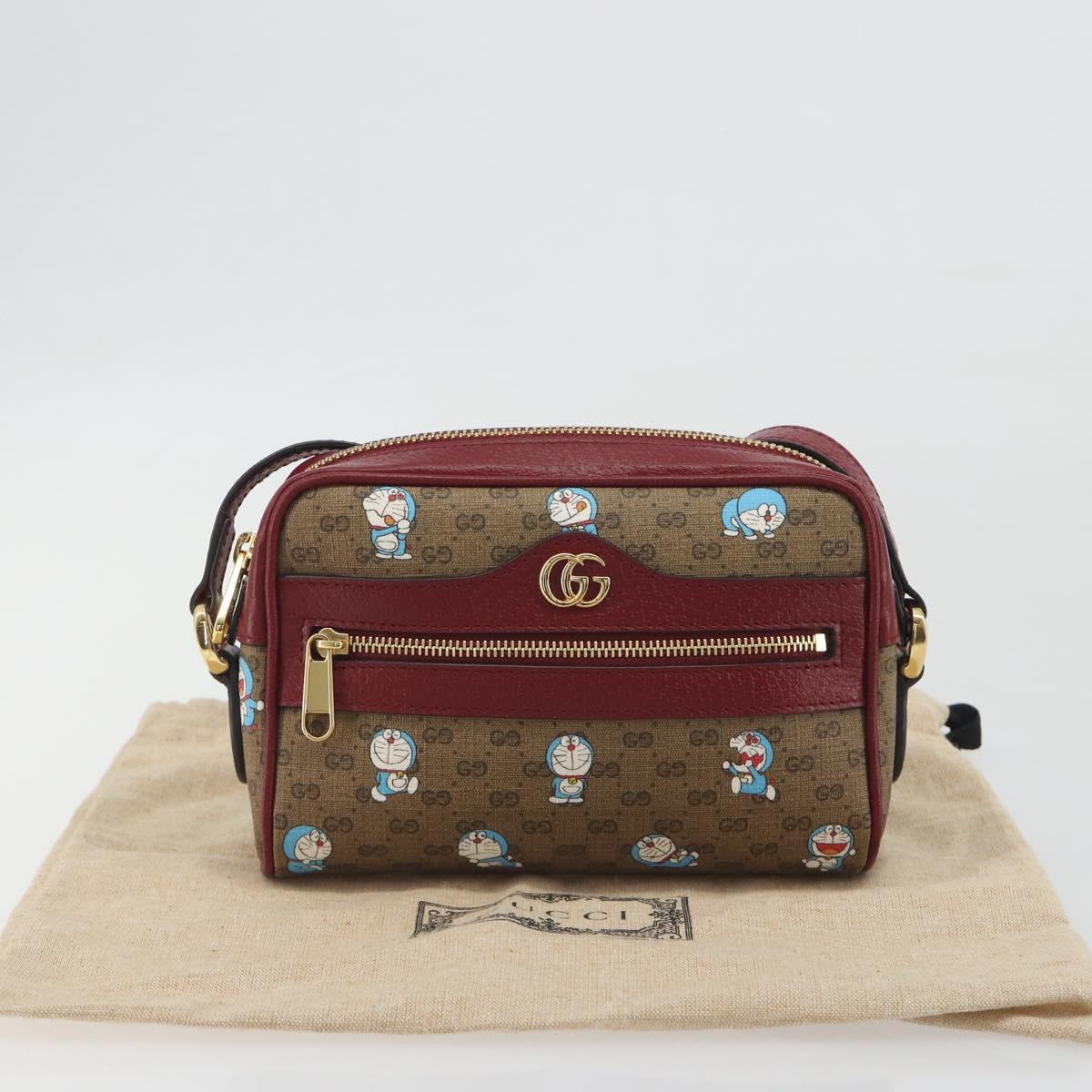 GUCCI Micro GG Supreme Doraemon Collaboration PVC Beige Gold 647784 Auth 196088M
