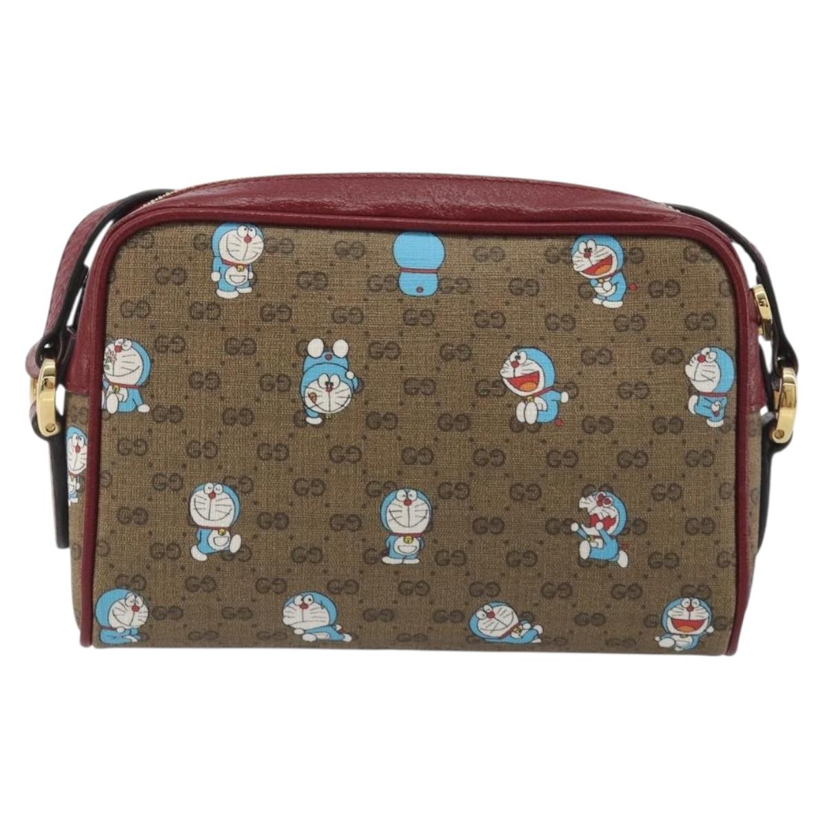 GUCCI Micro GG Supreme Doraemon Collaboration PVC Beige Gold 647784 Auth 196088M