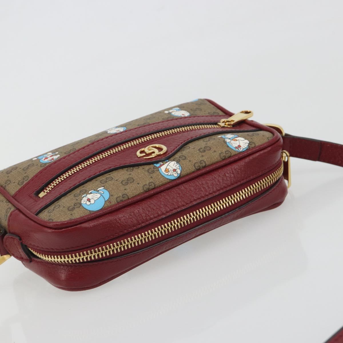 GUCCI Micro GG Supreme Doraemon Collaboration PVC Beige Gold 647784 Auth 196088M
