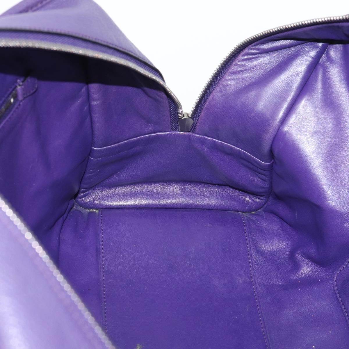 LOEWE Amazona 36 Hand Bag Leather Purple Silver Auth 196090
