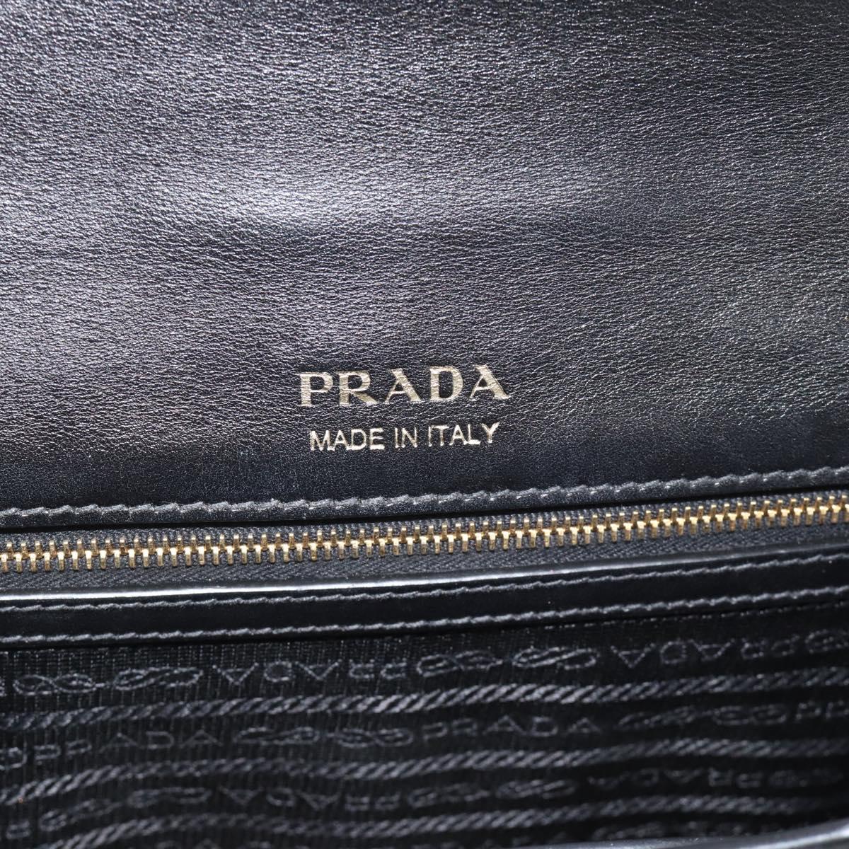 PRADA Shoulder Bag Leather Multicolor Gold Tone Auth 196091A