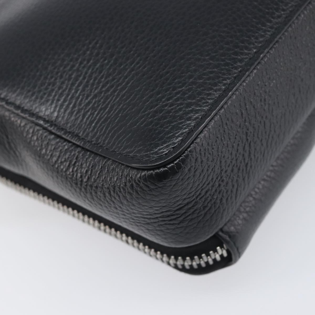 Christian Dior Shoulder Bag Leather Shawn Stussy Black Silver Auth 196095M