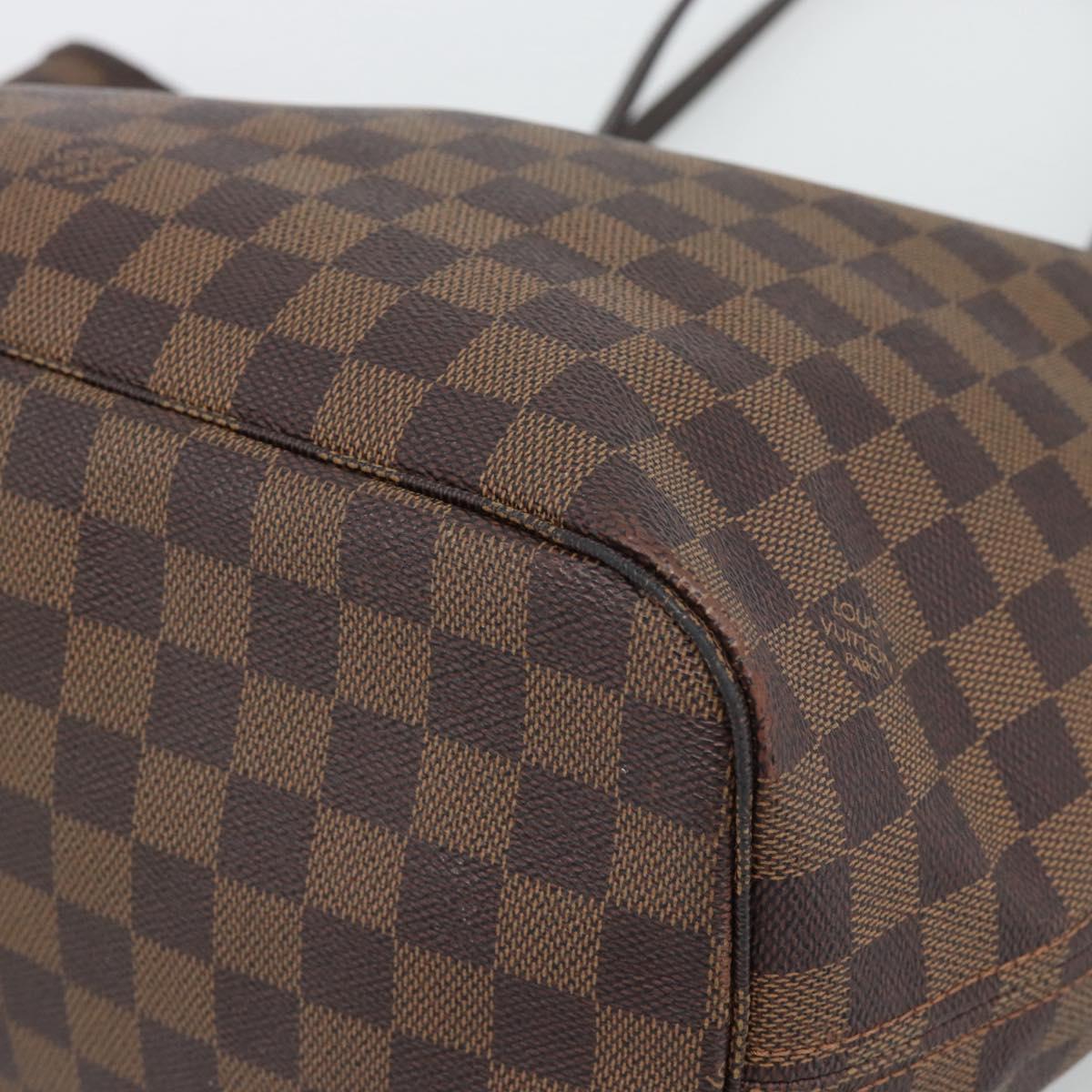 LOUIS VUITTON Damier Ebene Neverfull MM Tote Bag N51105 LV Auth 196097