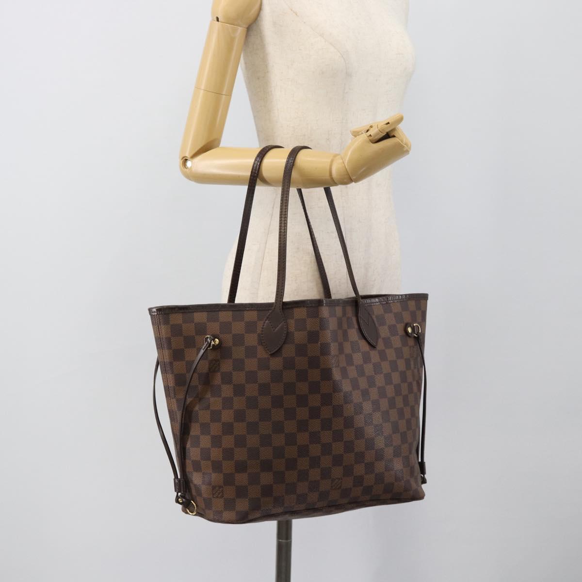 LOUIS VUITTON Damier Ebene Neverfull MM Tote Bag N51105 LV Auth 196097